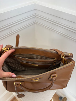 Prada Tan Saffiano Leather Galleria Tote