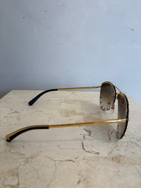 Louis Vuitton Gold Studded Aviator Sunglasses