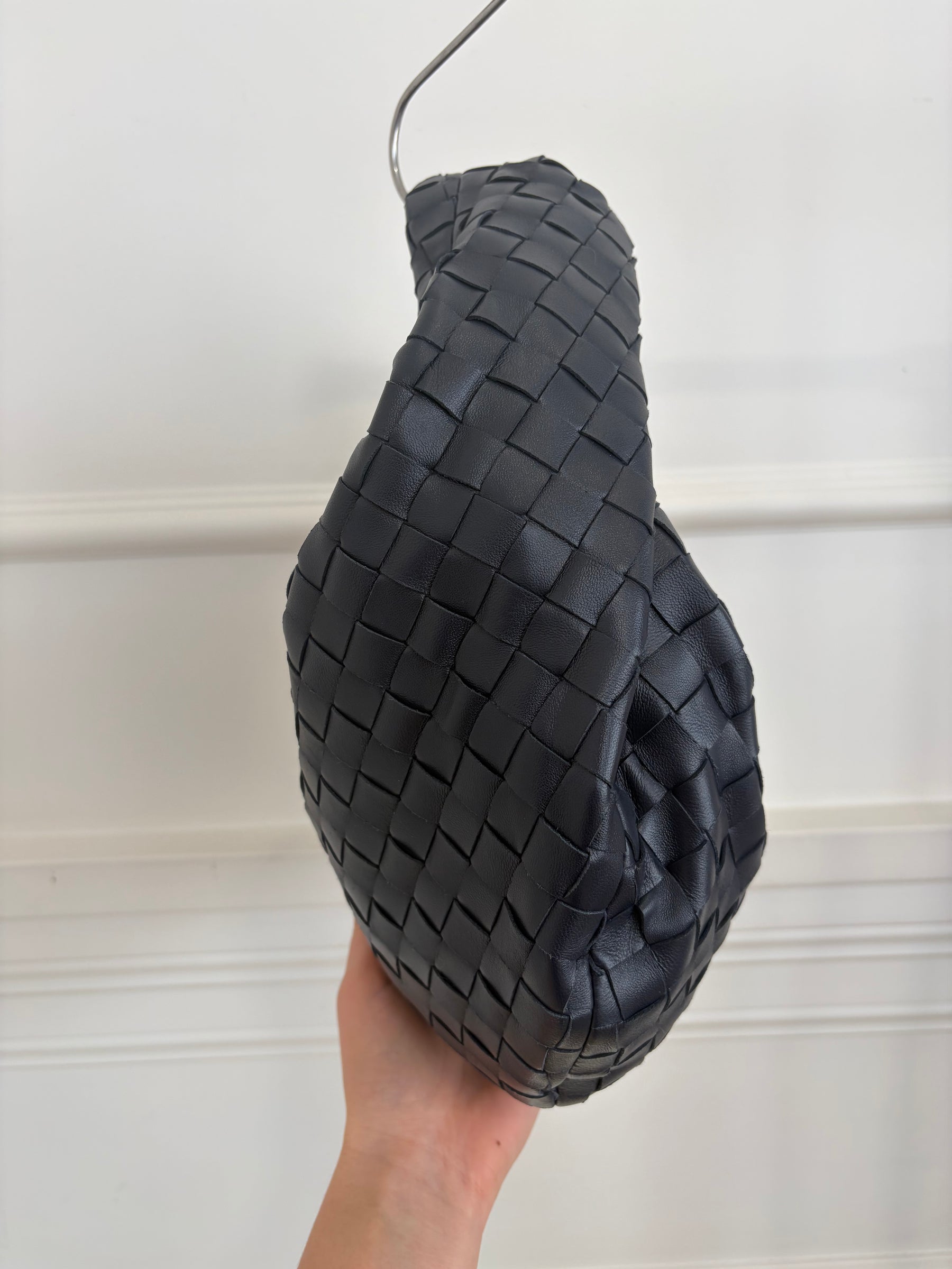 Bottega Veneta Navy Intrecciato Leather Teen Jodie
