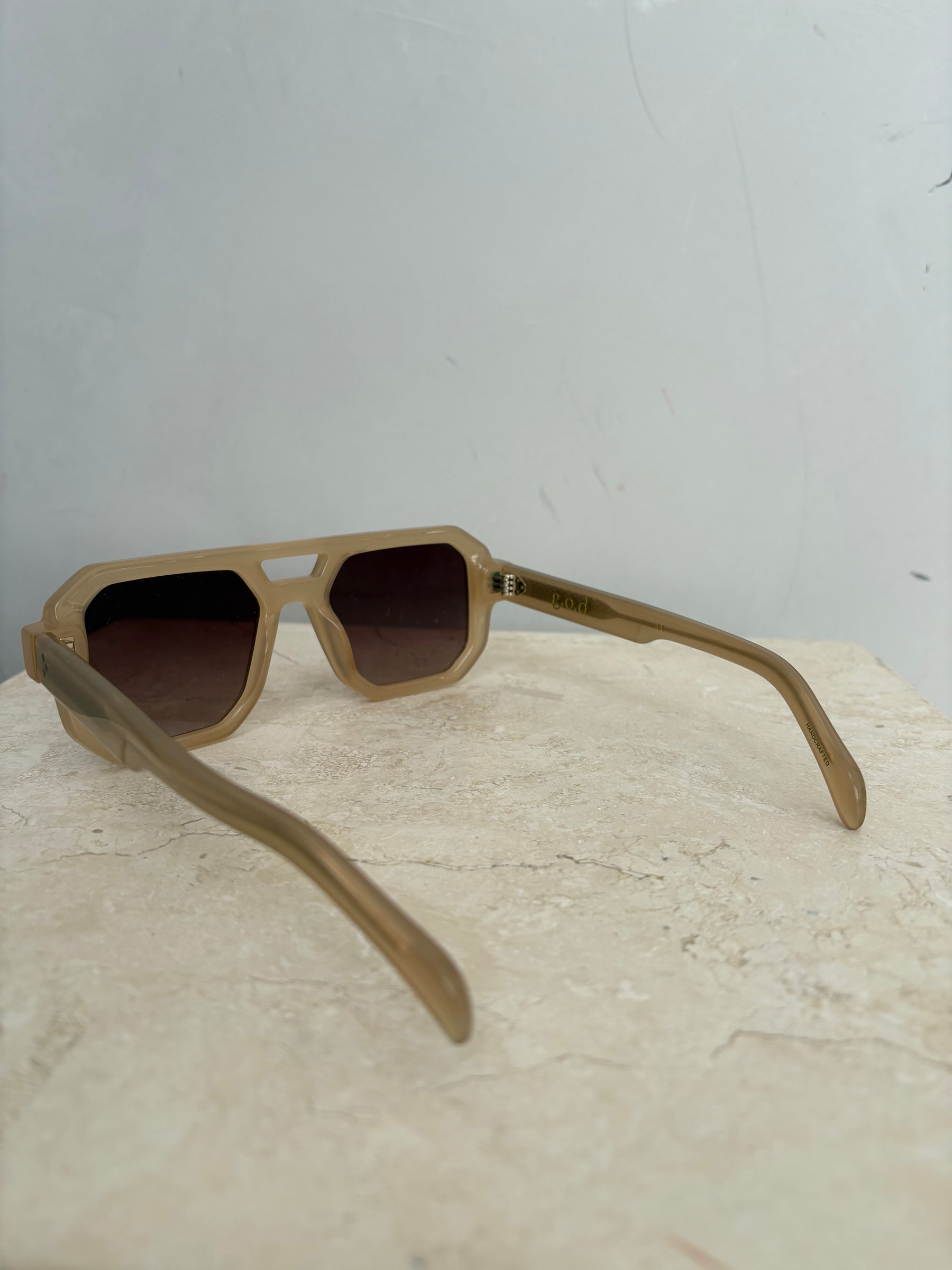 g.o.d Taupe Flap Top Aviator Sunglasses