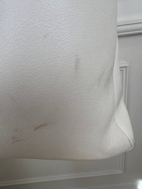 Balenciaga White Leather Logo Strap Tote