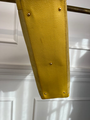Gucci Yellow Suede and Leather  Large Vintage Diana Tote