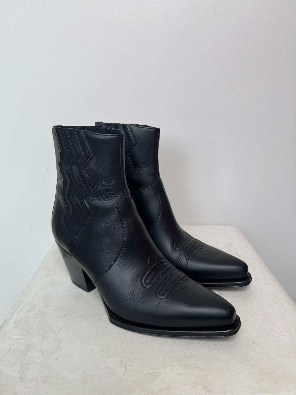 Hermès Black Leather 'Vegas' Ankle Boot, 41