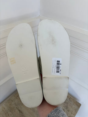 Chanel White Lambskin Leather Backless Dad Sandal, 40