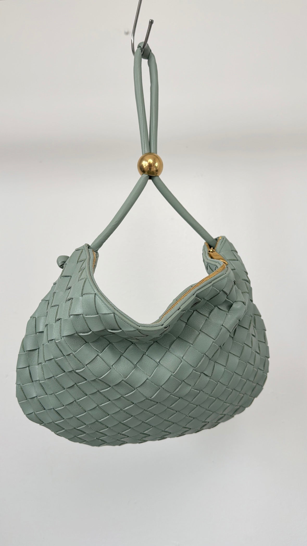 Bottega Veneta Sage Intrecciato LEather Turn Pouch