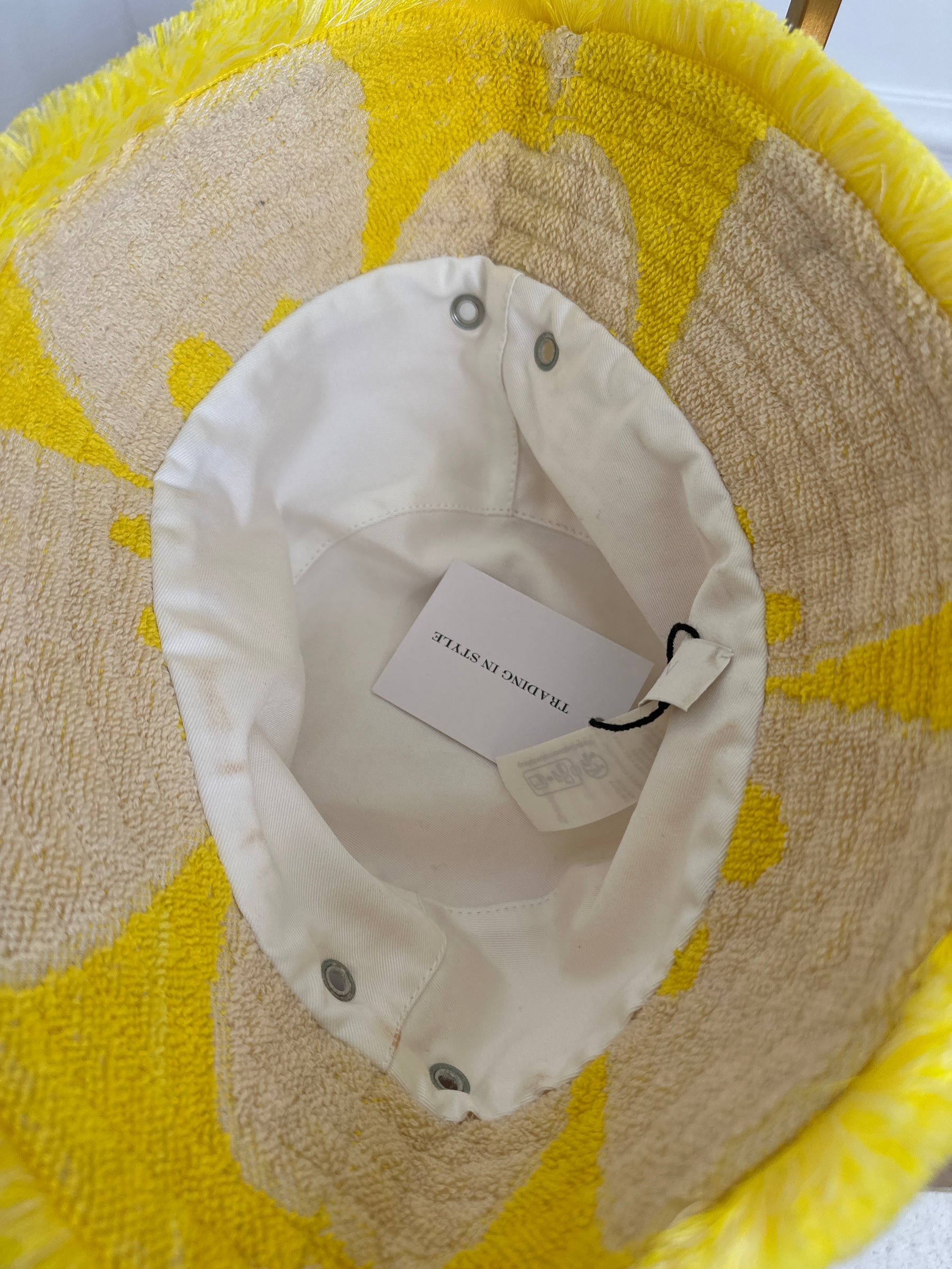 Zimmermann Floral Print Cotton Terry Pouch And Hat Yellow, OS