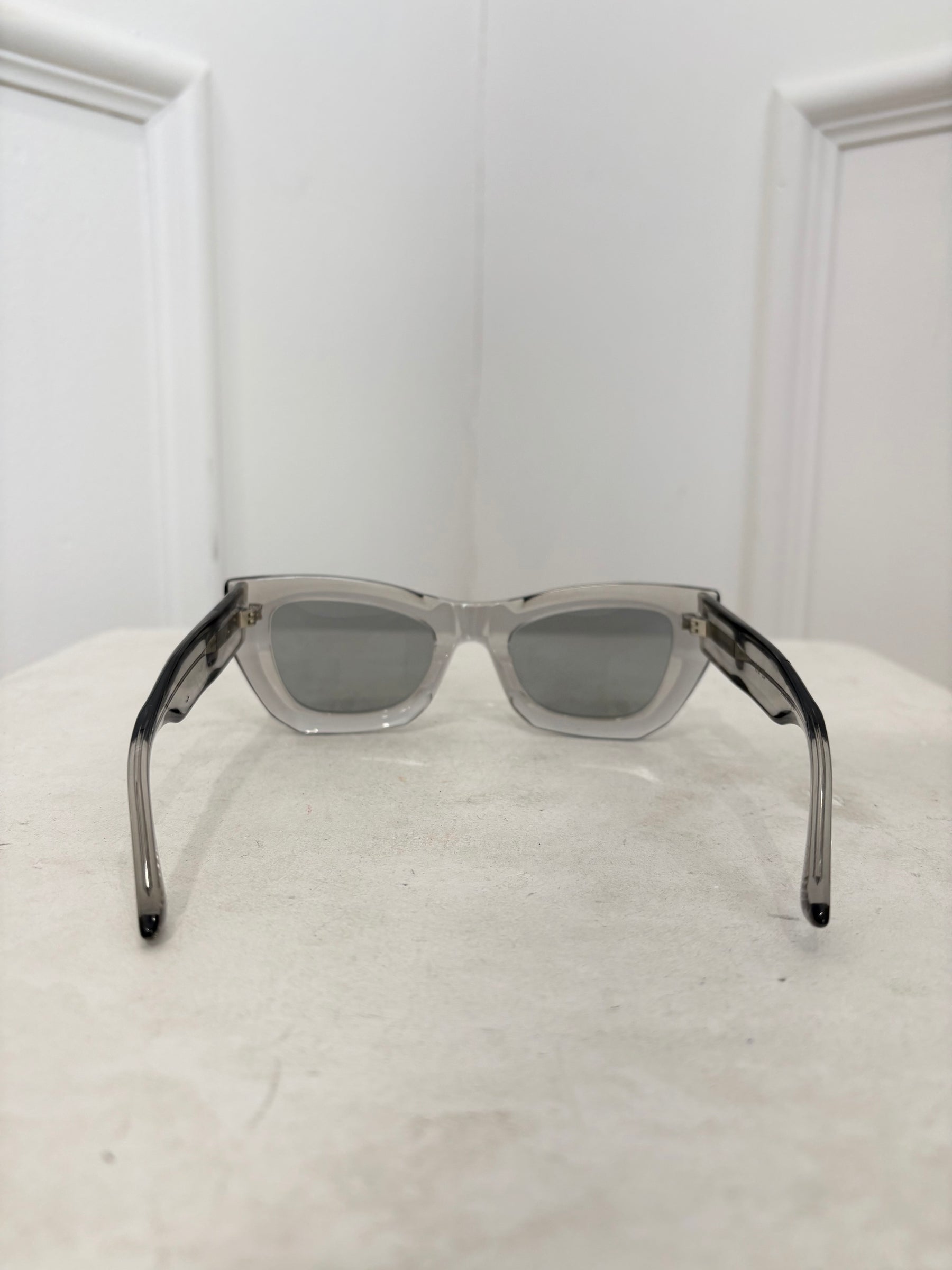 Bottega Veneta Grey Acetate Cat Eye Sunglasses