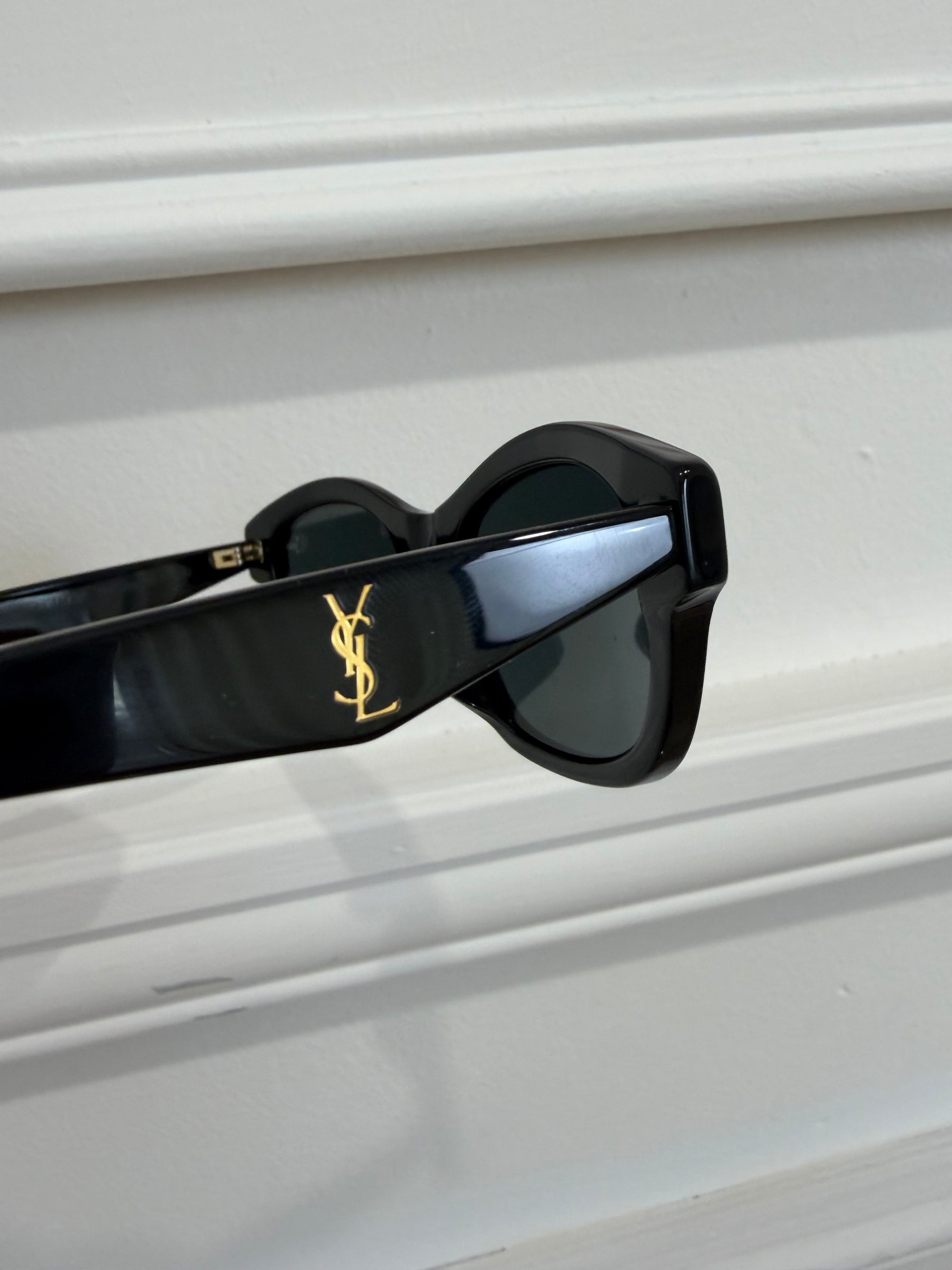 Saint Laurent Black Oval Sunglasses