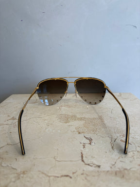 Louis Vuitton Gold Studded Aviator Sunglasses