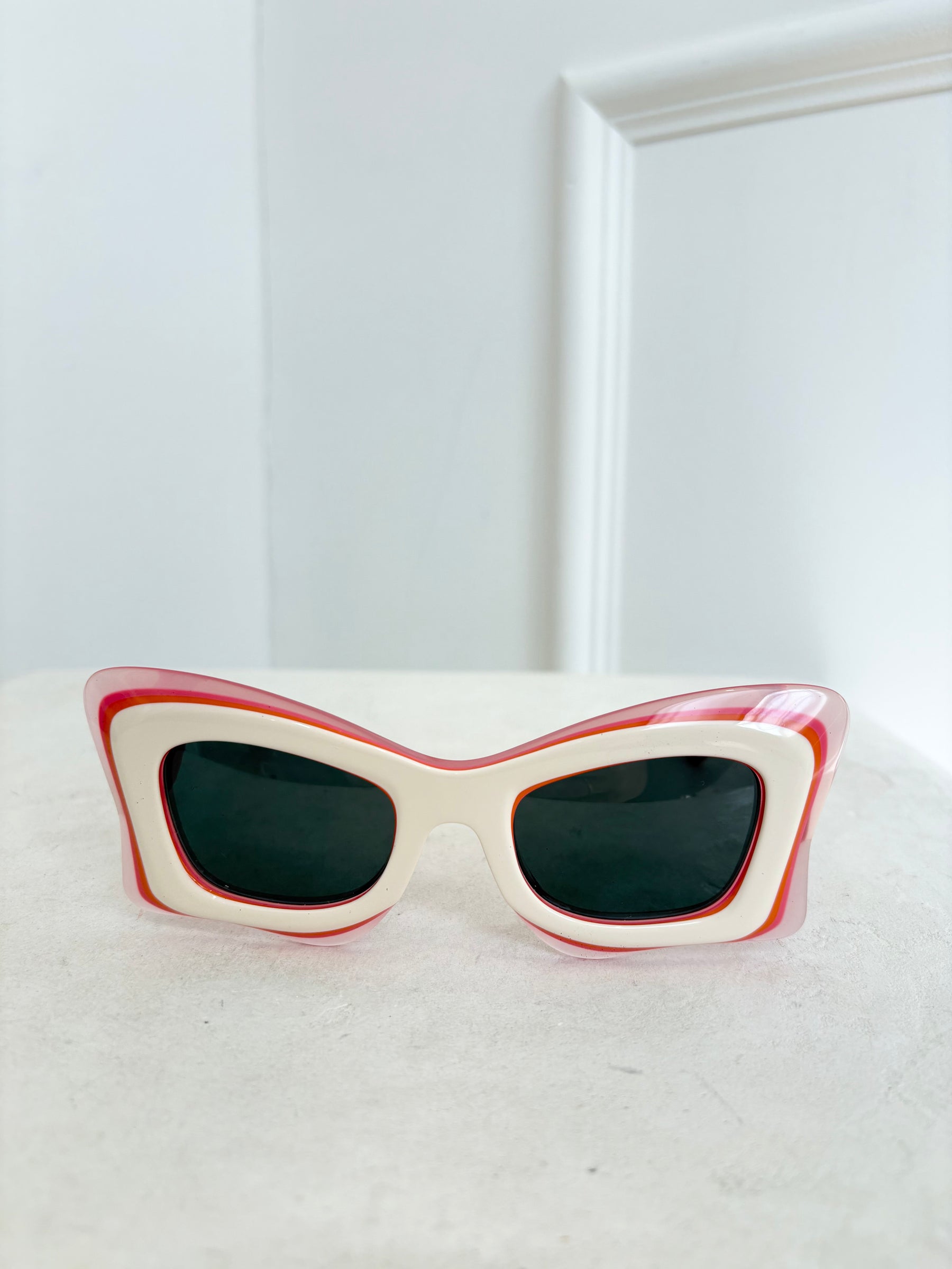 Loewe Paula's Ibiza Square Pink White Sunglasses Wide Fit