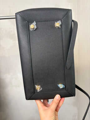 Celine Black Grained Leather Small Belt Bag
