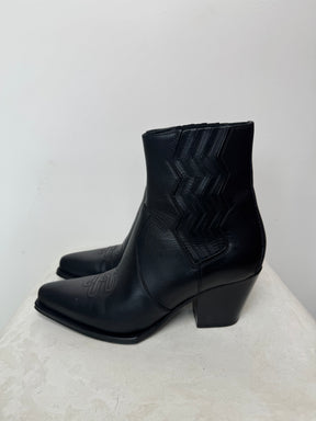 Hermès Black Leather 'Vegas' Ankle Boot, 41