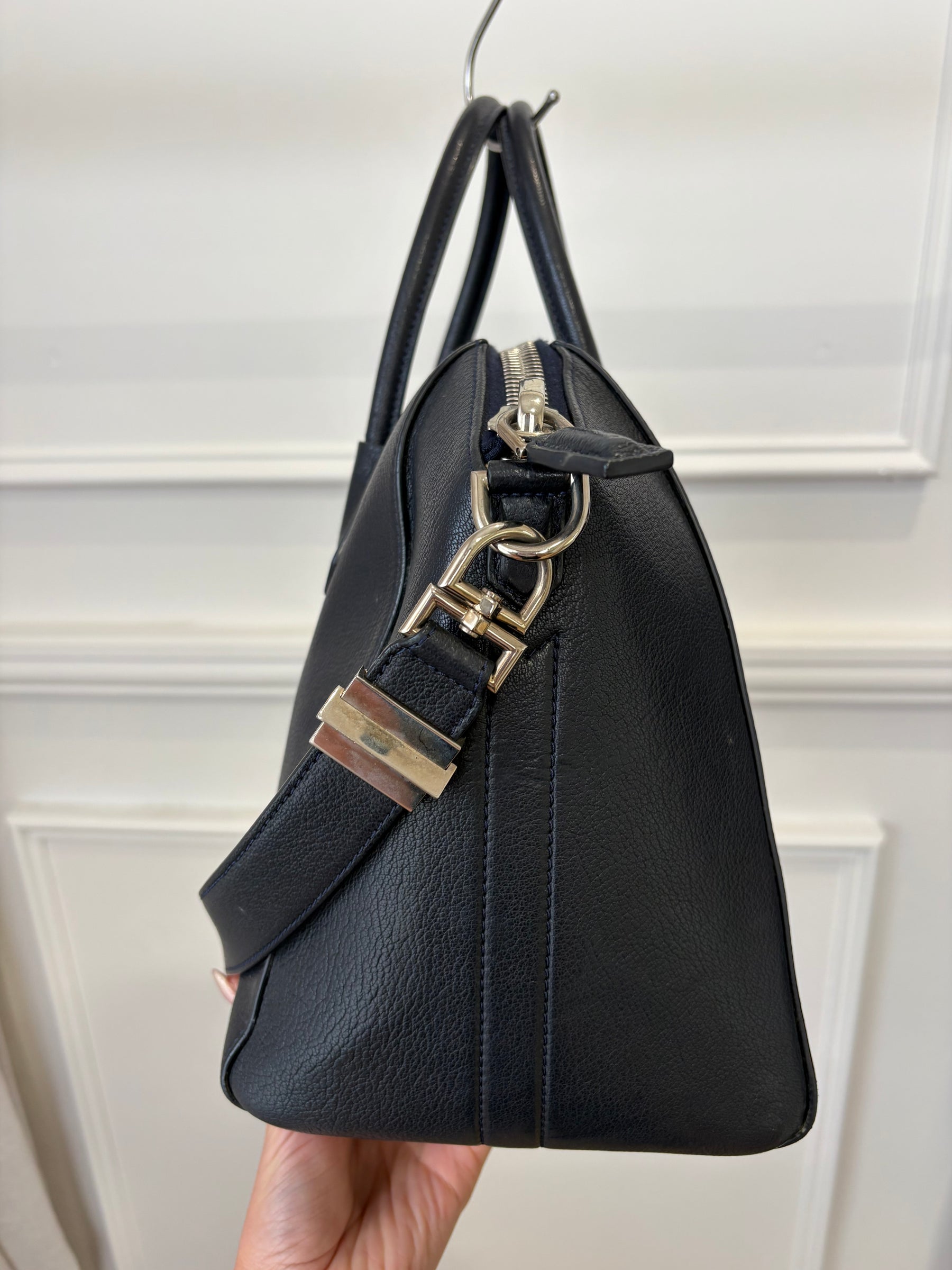 Givenchy Navy Leather Medium Antigona Bag