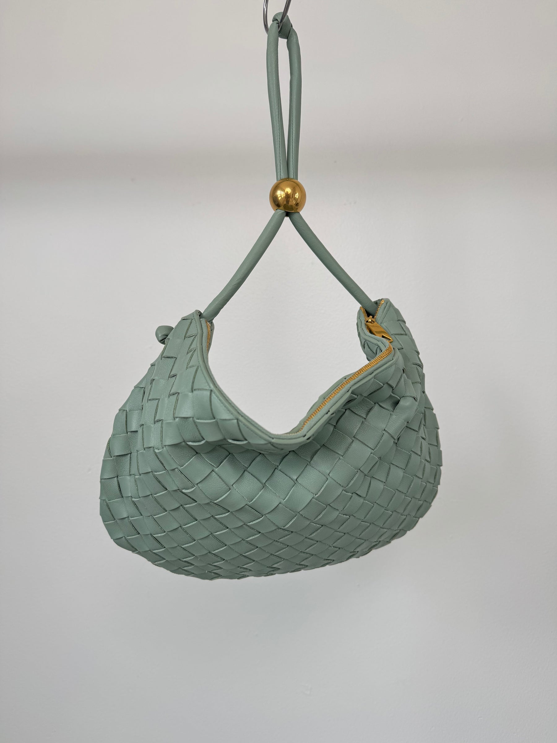 Bottega Veneta Sage Intrecciato LEather Turn Pouch