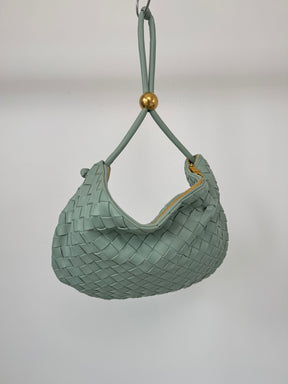 Bottega Veneta Sage Intrecciato LEather Turn Pouch