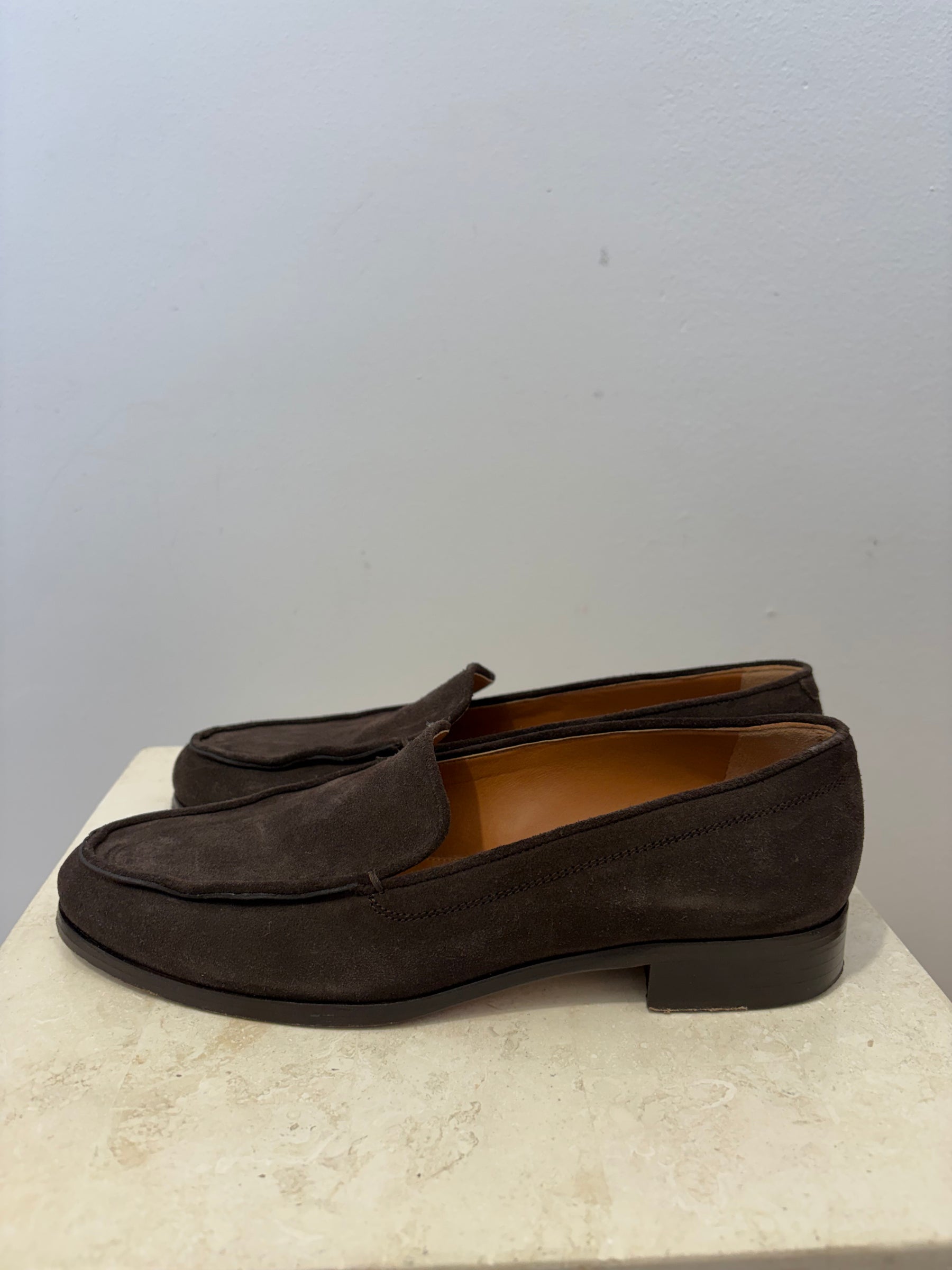 Emme Parsons Chocolate Suede Loafers, 37