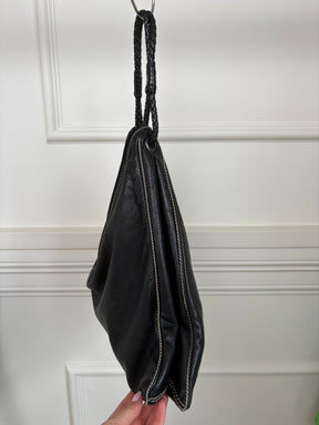 Bottega Veneta Black Leather Small Hobo Bag