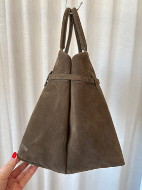 Manu Atelier Dark Taupe Suede Le Cambon 40 Tote Bag