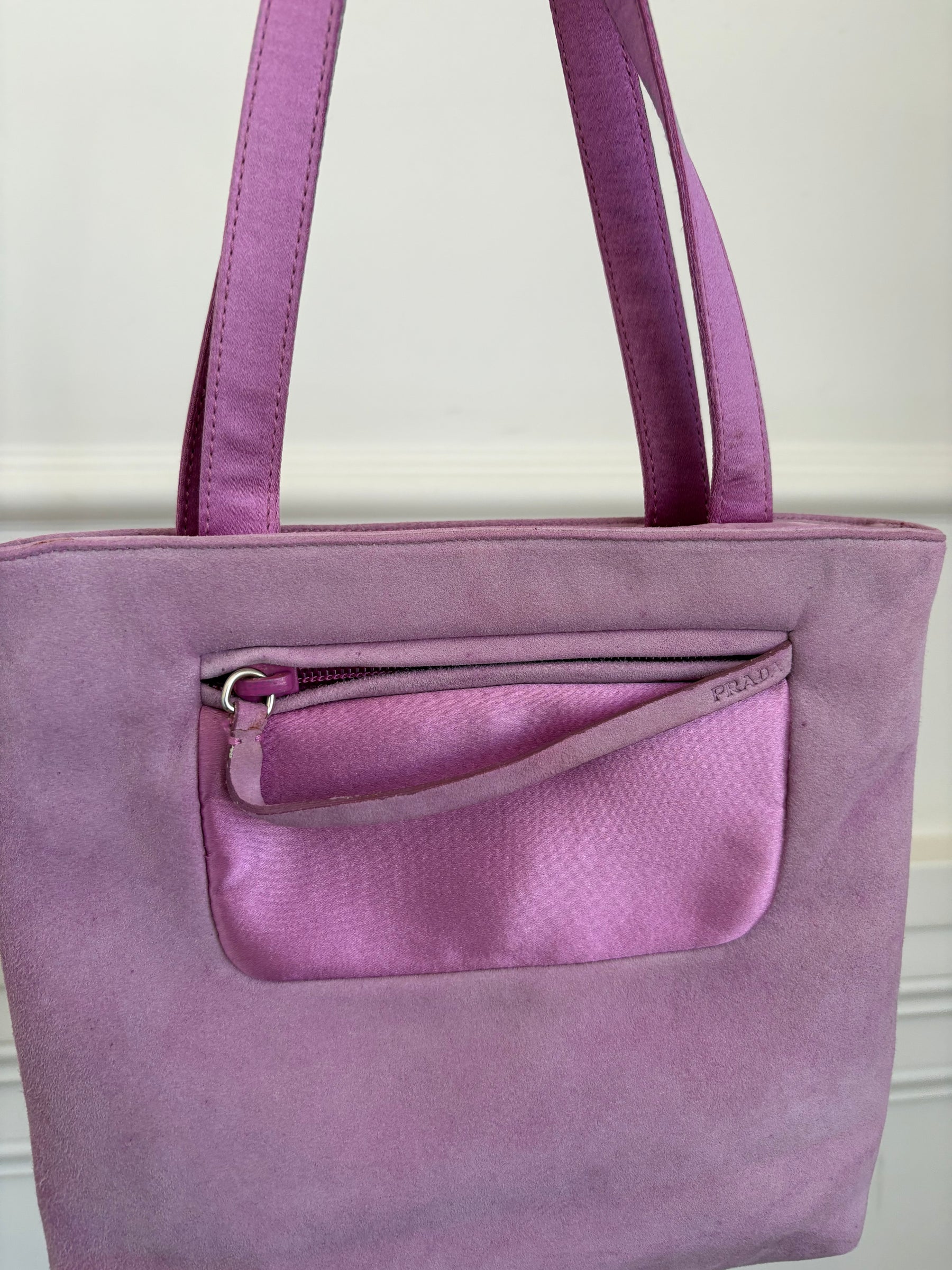 Prada Purple Suede and Silk Mini Tote,