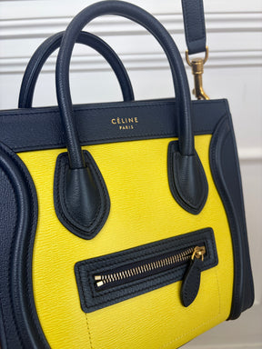 Celine Nano Luggage Tote Tricolour Yellow Black