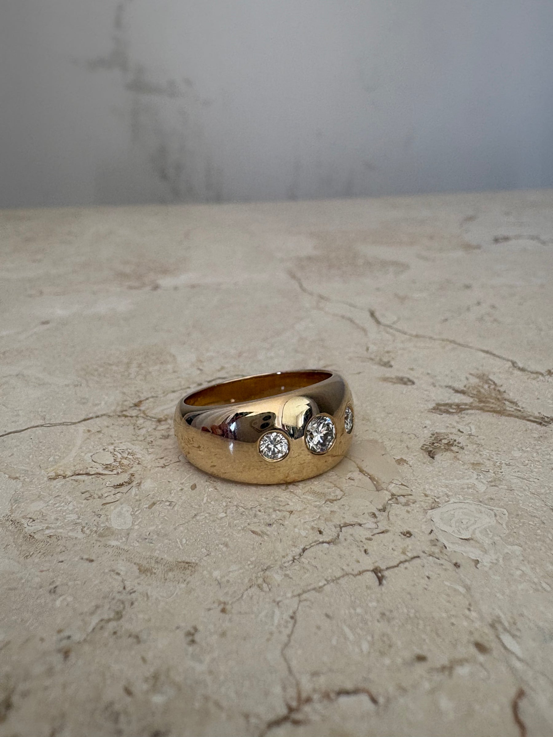 Goldie Paris Yellow Gold and Diamond Gypsy Ring