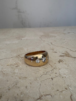 Goldie Paris Yellow Gold and Diamond Gypsy Ring