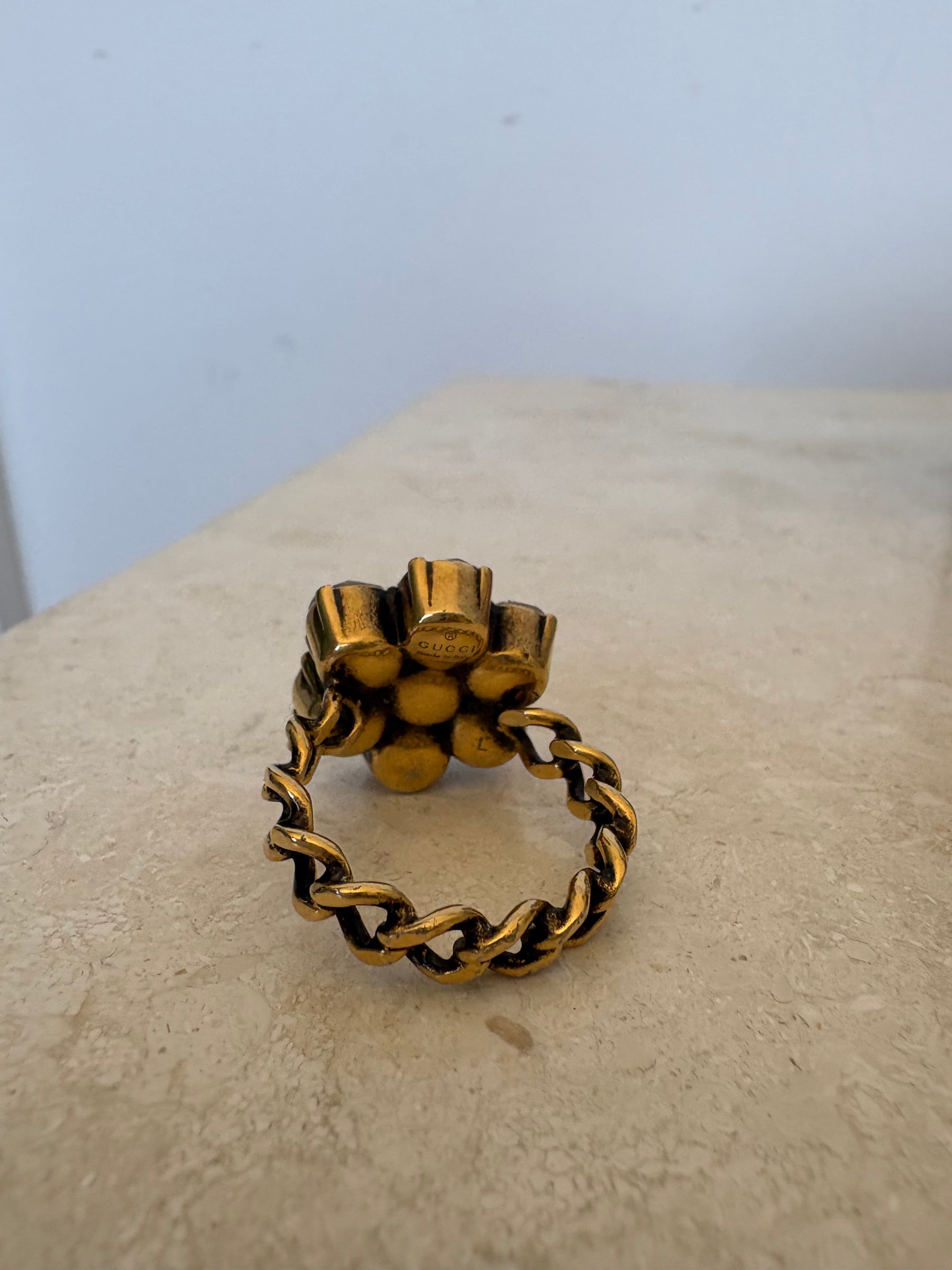 Gucci GG Crystal Flower Ring, 23