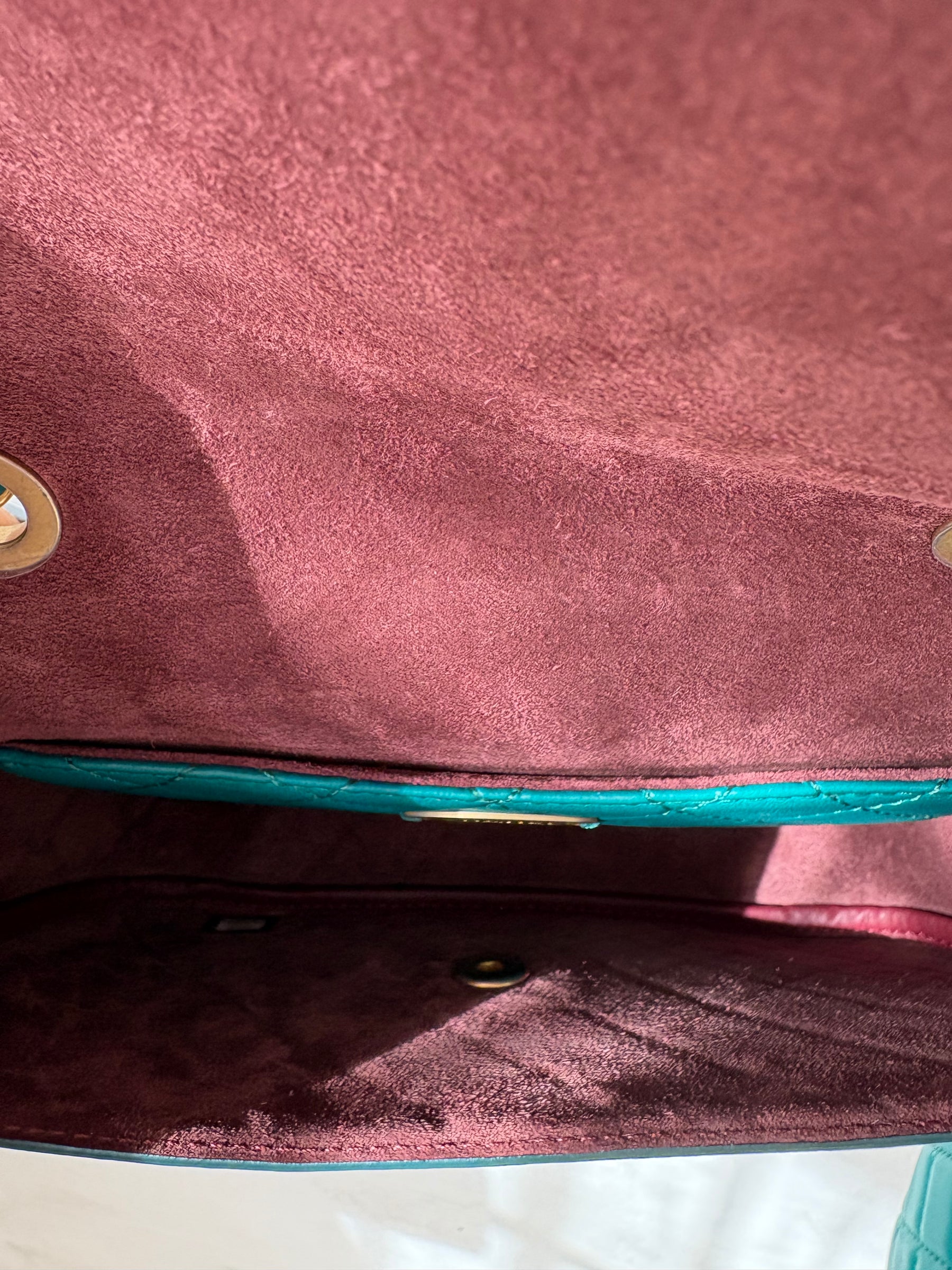 Chanel Multi Pouching Flap Bag With Coin Purse Green