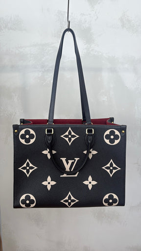 Louis Vuitton On The Go MM Empriente Tote Bi Colour Black And Beige