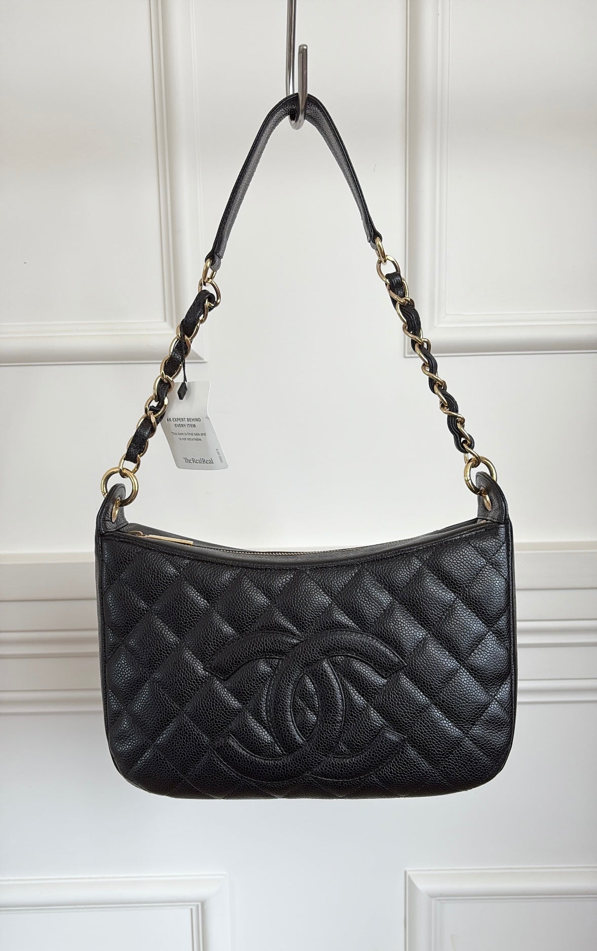 Chanel Black Caviar Leather 'Timeless CC' Shoulder Bag