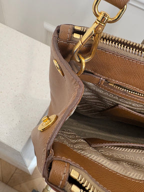 Prada Tan Saffiano Leather Galleria Tote
