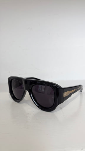 Jacques Marie Mage Barclay Aviator Style Acetate Sunglasses Black