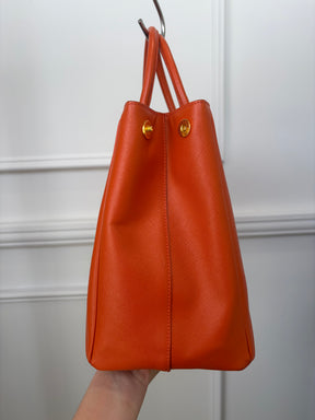 Prada Orange Saffiano Leather Tote