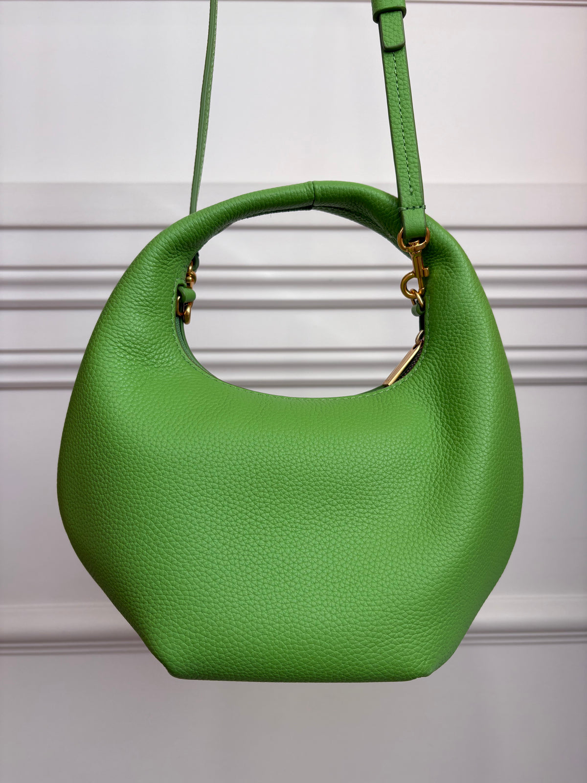 Oroton Green Leather Mini Top Handle Bag