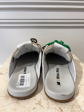 Miu Miu x New Balance 530 SL Deco Calf Leather Mules Brown, 38