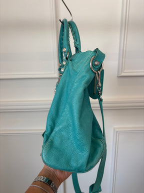 Balenciaga Turquoise Leather City Bag