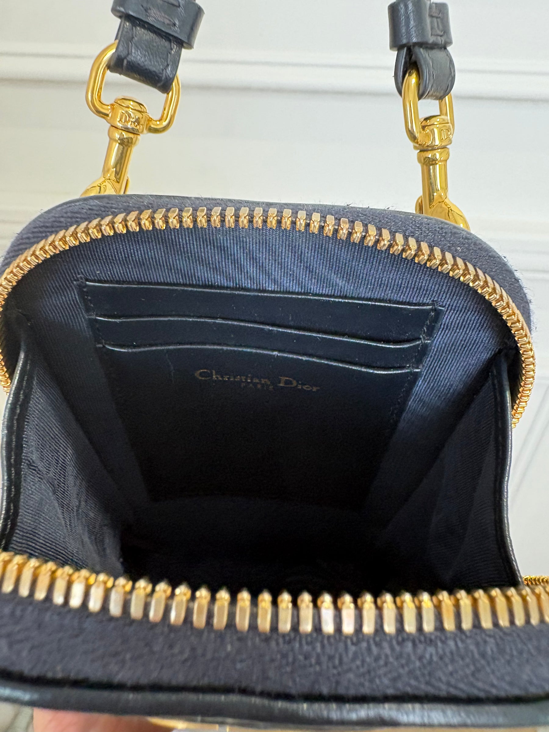 Dior Navy Oblique Monogram Phone Holder