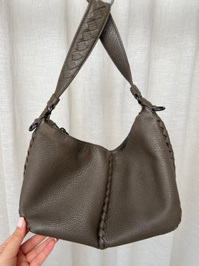Bottega Veneta Taupe Leather Cervo Shoulder Bag