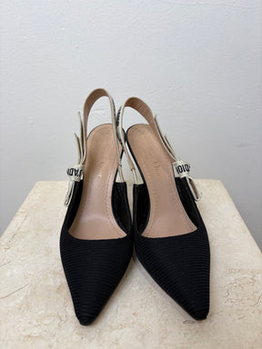 Dior Black Technical J'adior Slingback's, 36