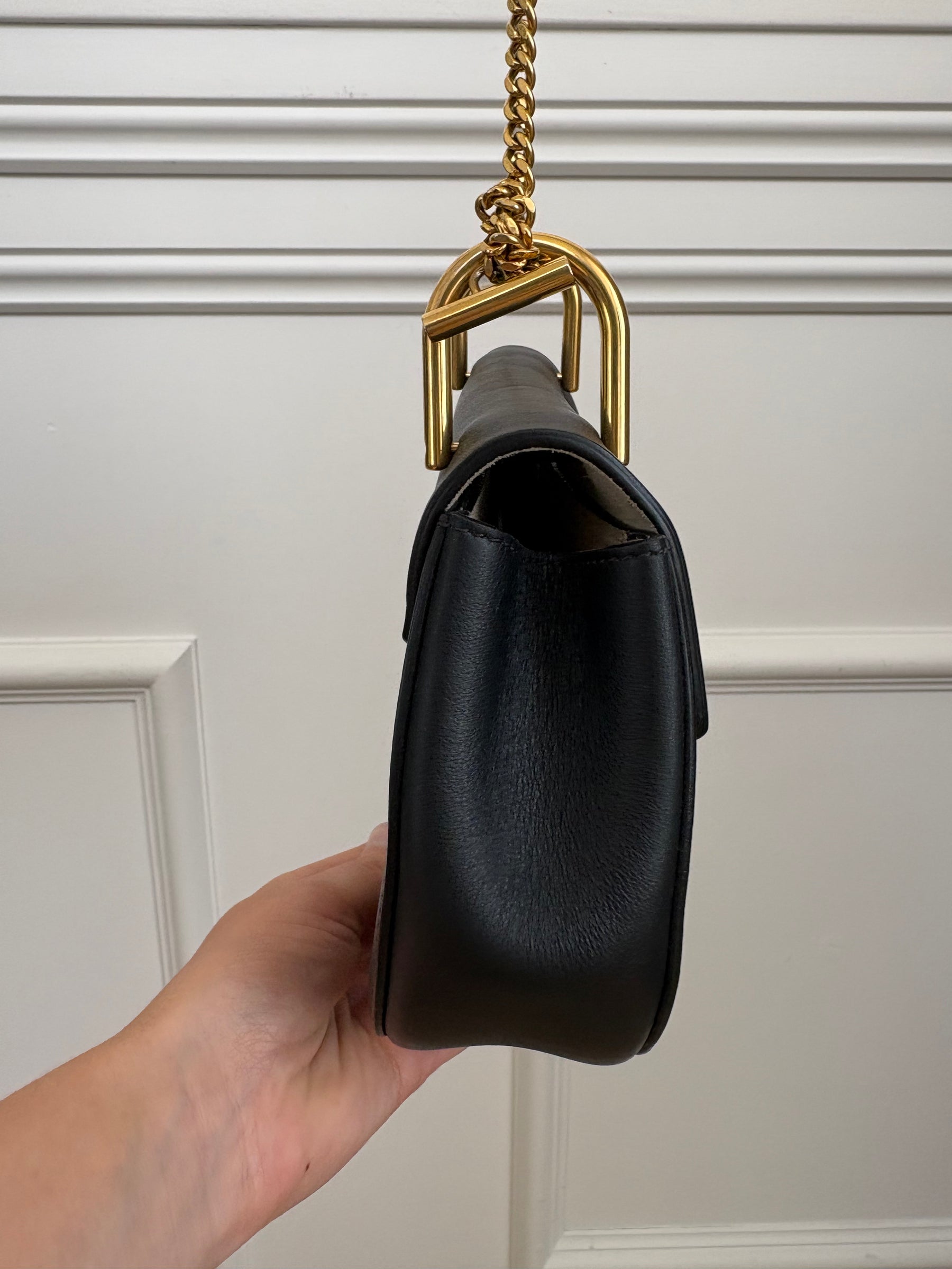 Chloé Black Leather Studded Drew Bag