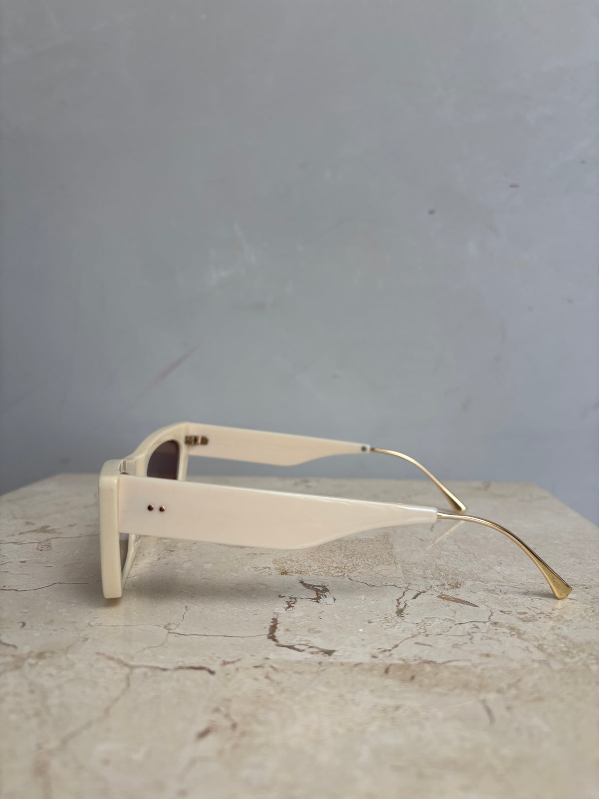 Oroton Cream Rectangular Sunglasses