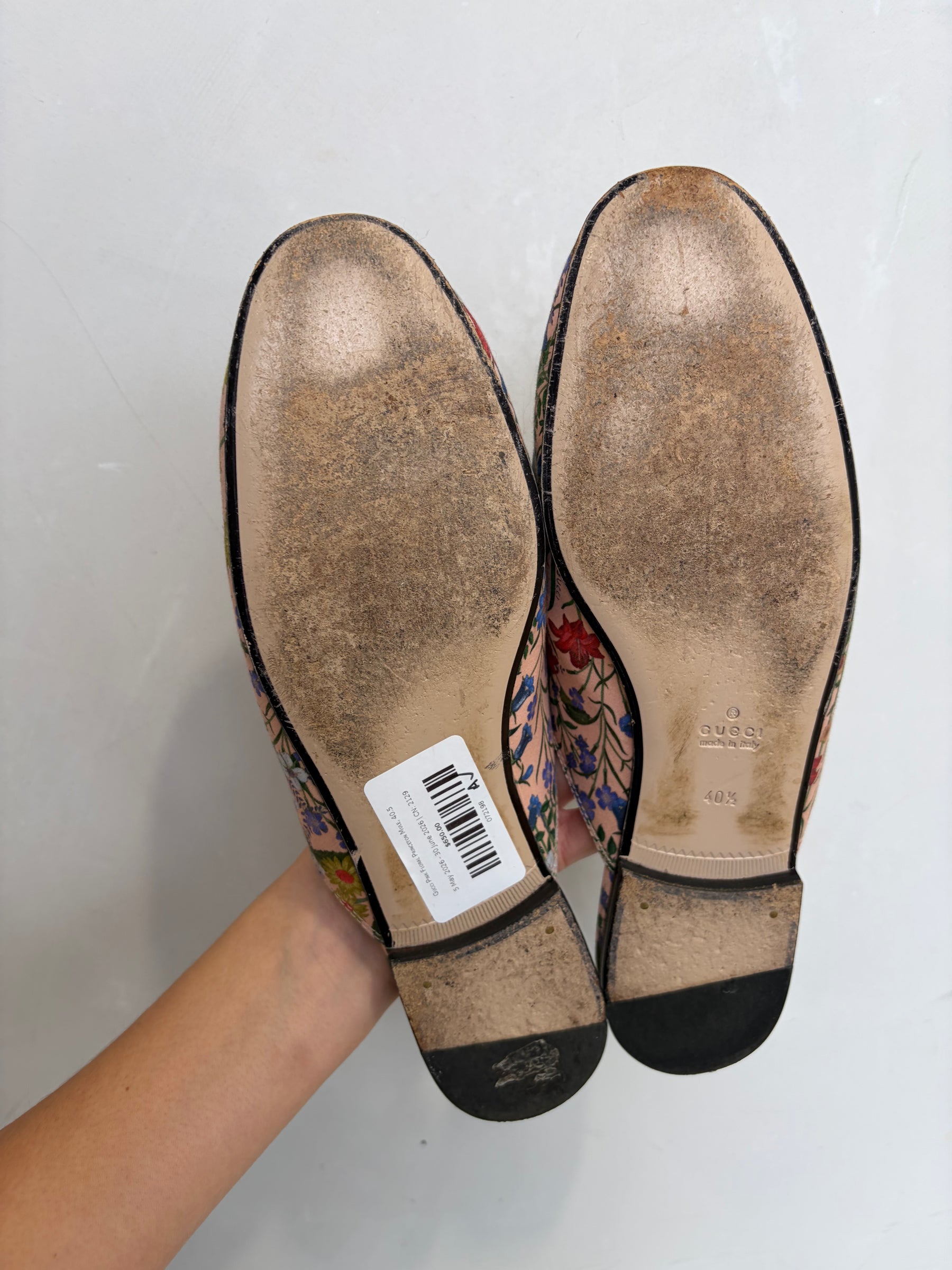 Gucci Pink Floral Princeton Mule, 40.5