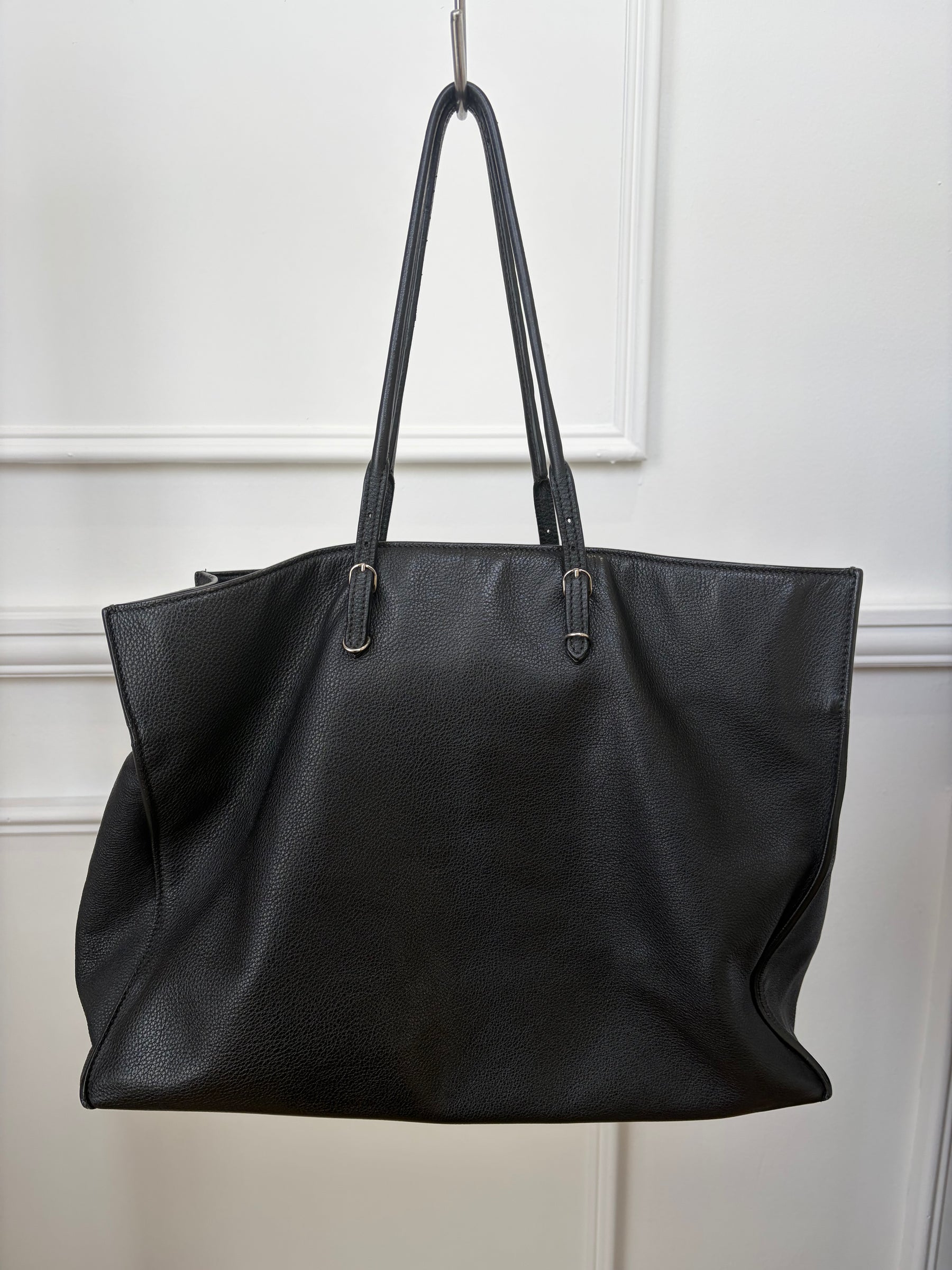 Balenciaga Black Leather Papier Tote