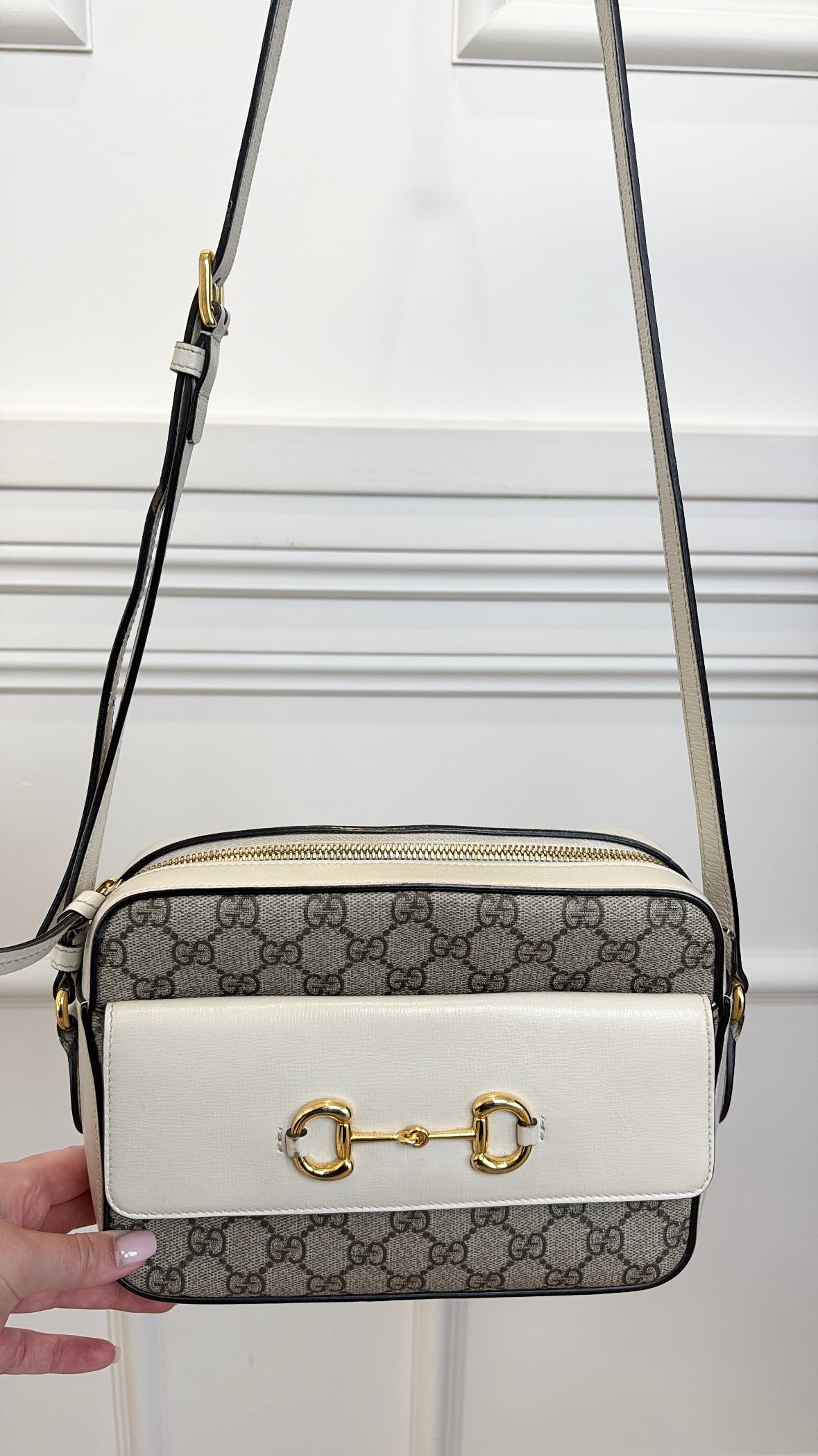 Gucci Coated Canvas and Leather Horsebit 1955 Camera Bag