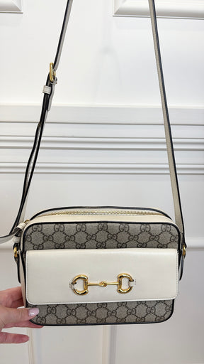 Gucci Coated Canvas and Leather Horsebit 1955 Camera Bag