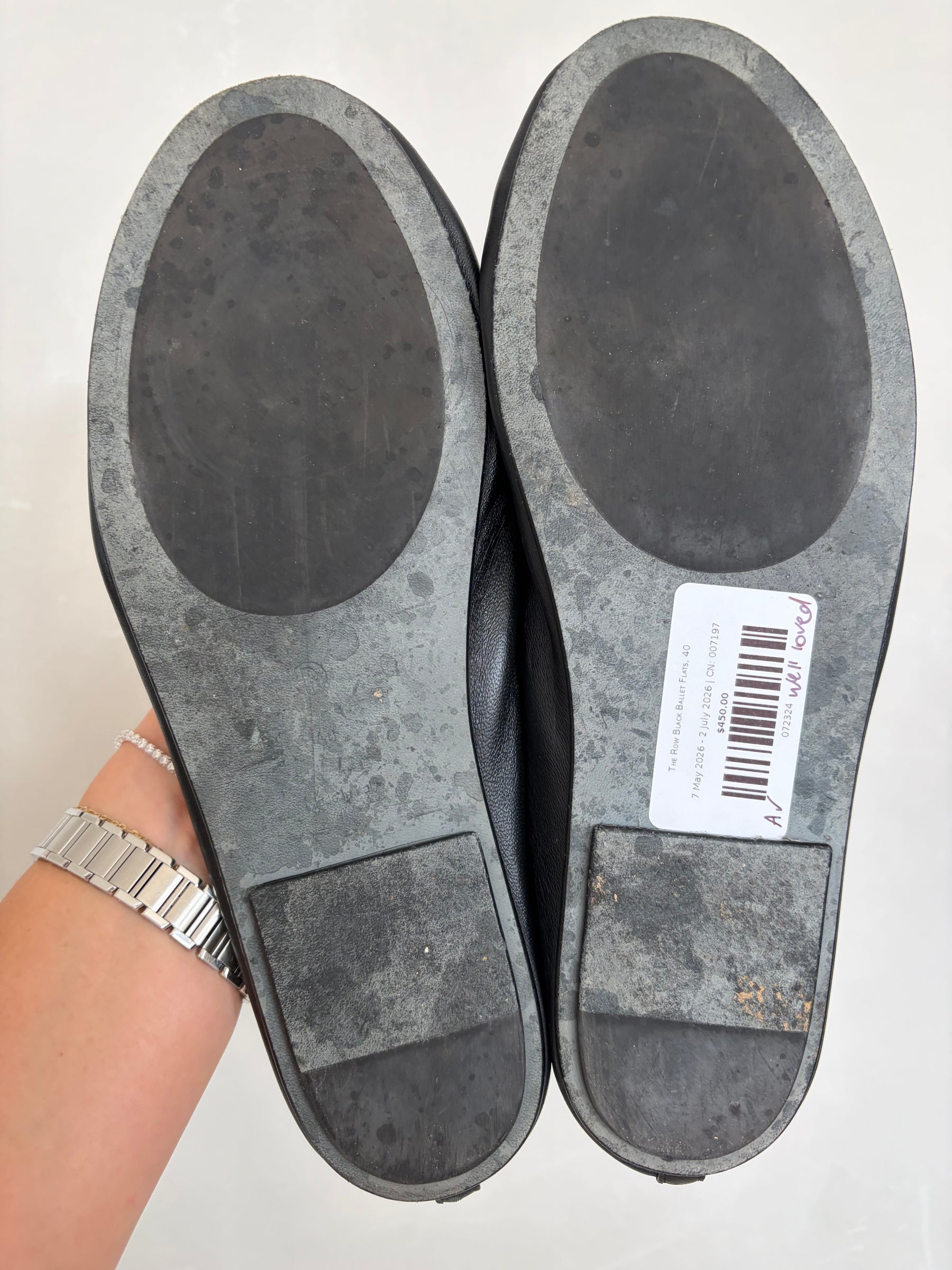 The Row Black Ballet Flats, 40