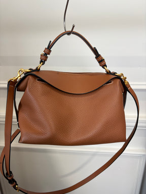 Oroton Tan Leather Top Handle Crossbody Bag