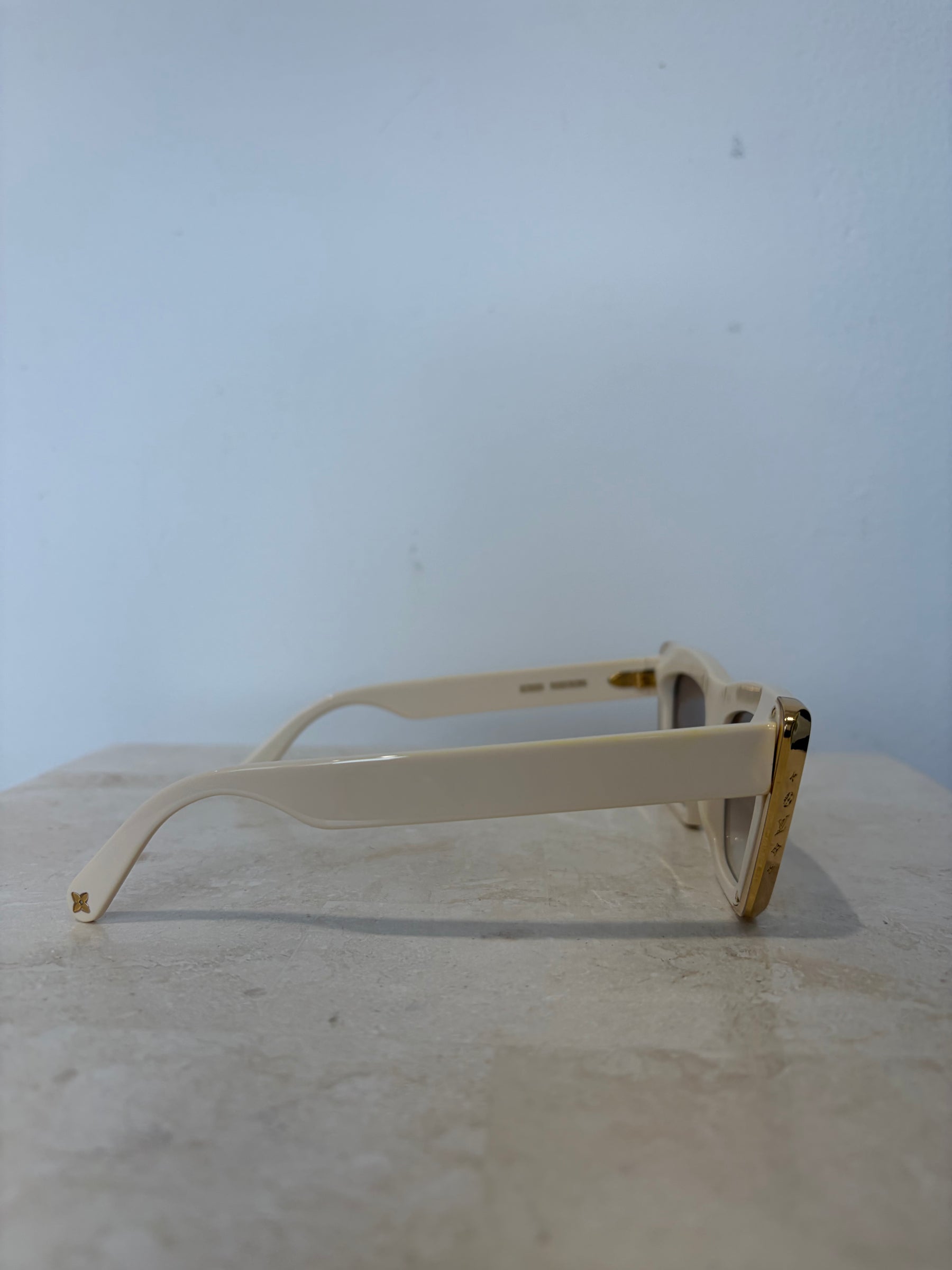 Louis Vuitton Cream and Gold Cat Eye Sunglasses