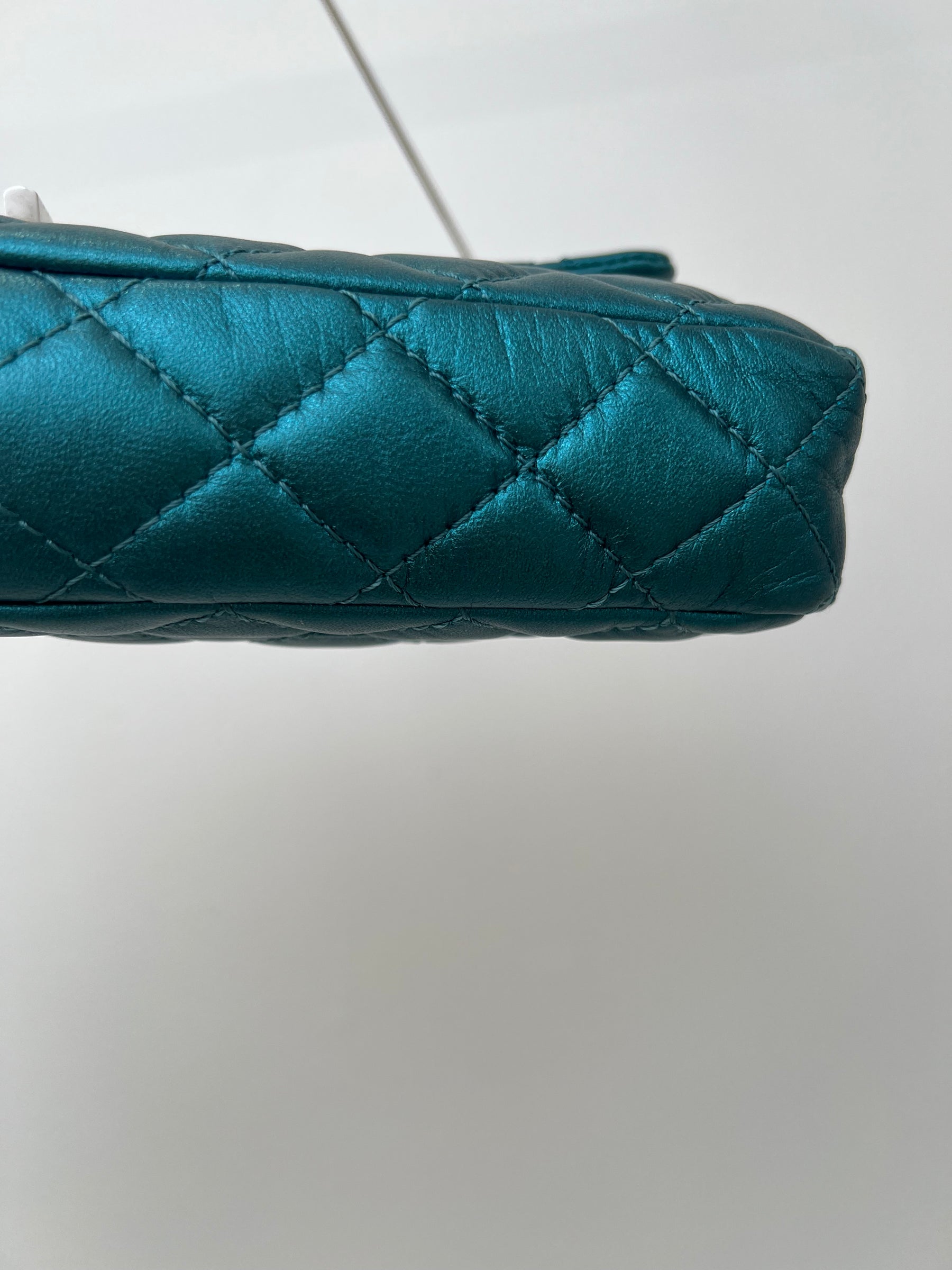 Chanel Metalic Teal Quilted Leather Reissue 2.55