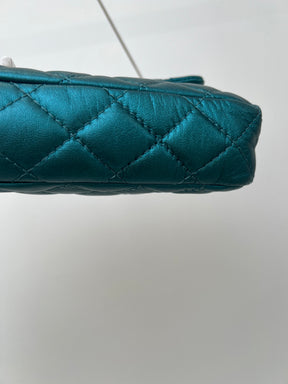 Chanel Metalic Teal Quilted Leather Reissue 2.55